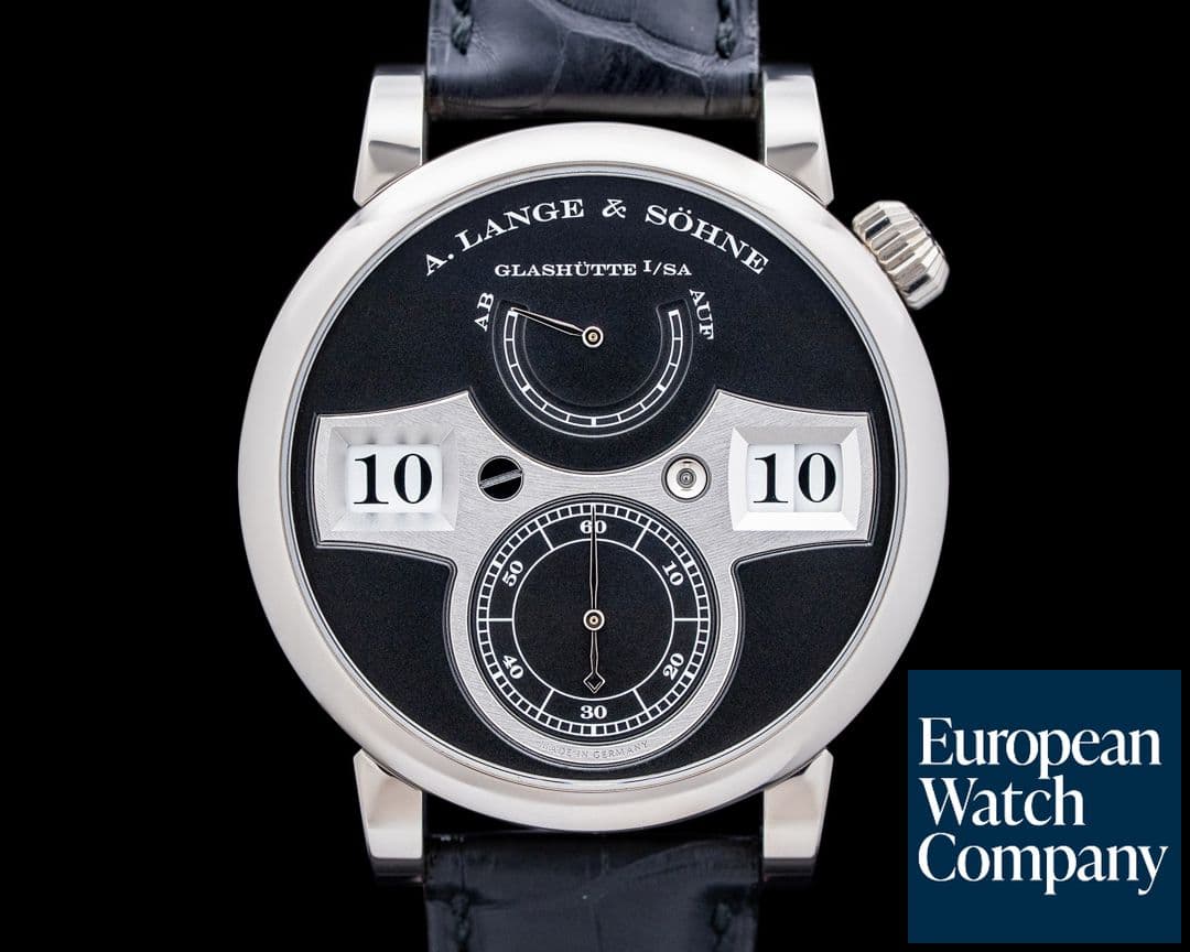 Image of A. Lange and Sohne 140.029 Zeitwerk 18K White Gold Black Dial