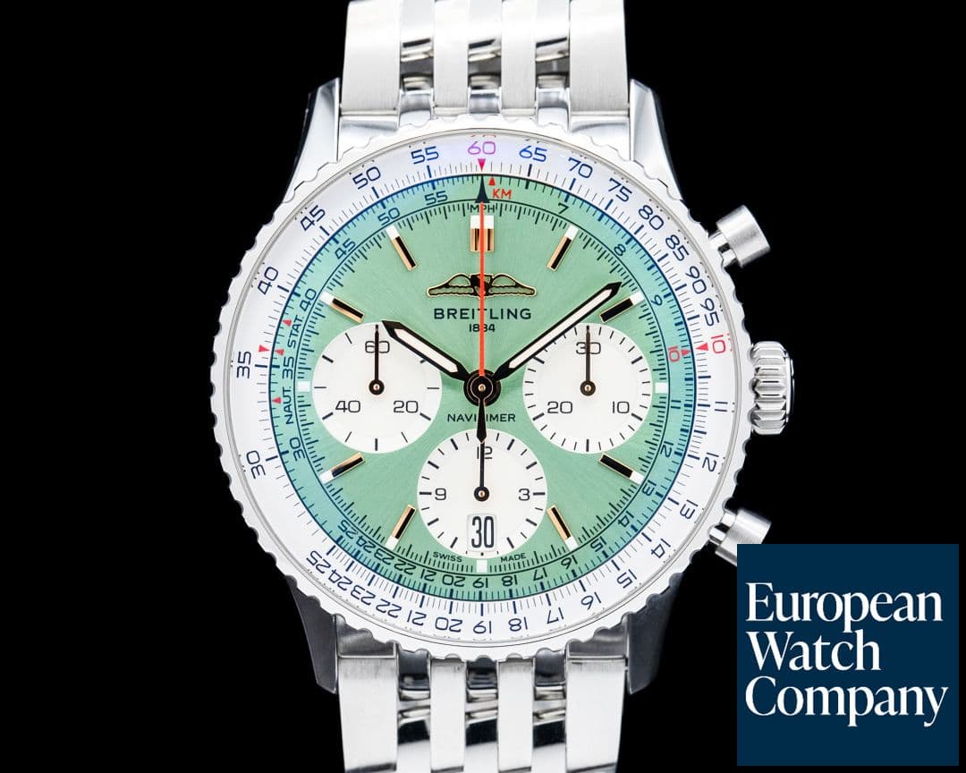Image of Breitling Navitimer B01 Chronograph 41 SS Green Dial