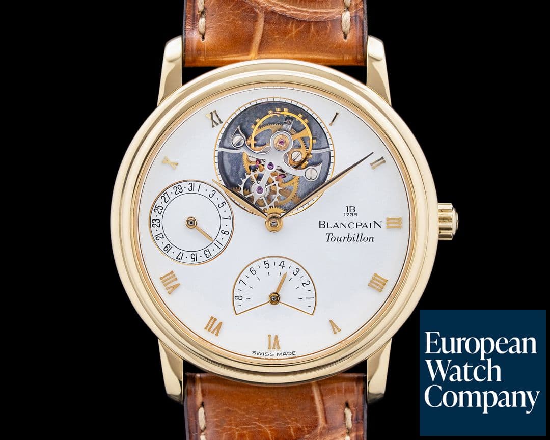 Image of Blancpain Villeret Flying Tourbillon 8 Days 18K Yellow Gold White Dial