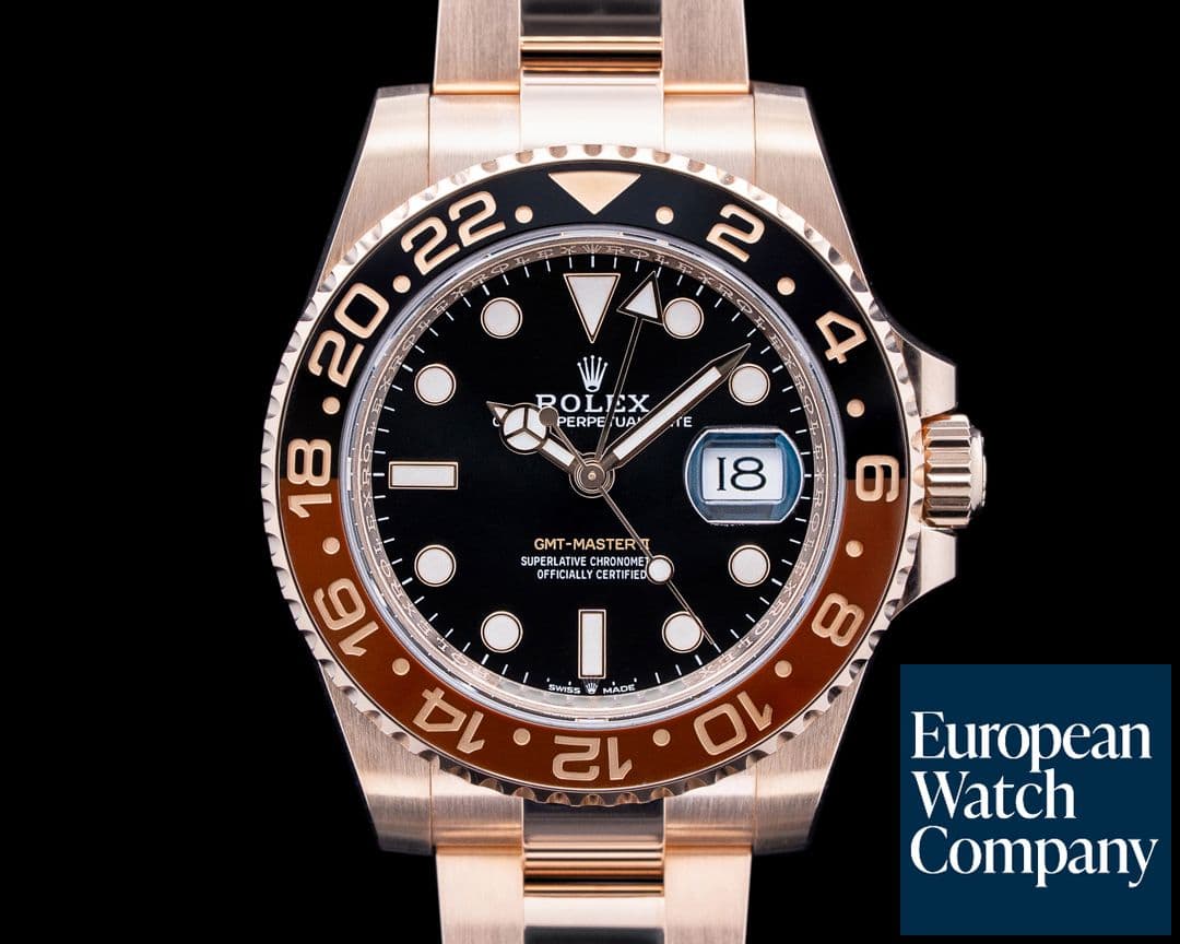 Image of Rolex 126715CHNR GMT Master II "Root Beer" 18K Everose Gold Black Dial