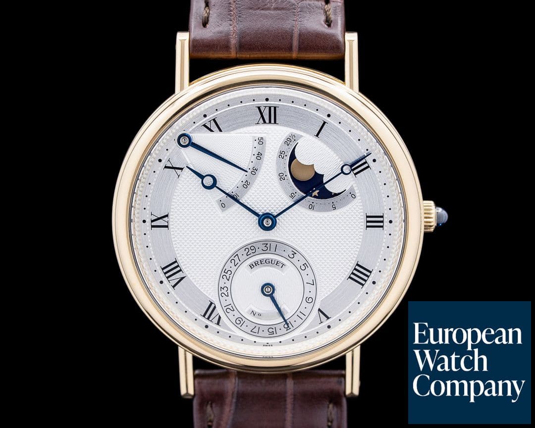 Image of Breguet 3130BA Classique Power Reserve Moon 18K Yellow Gold Silver Dial