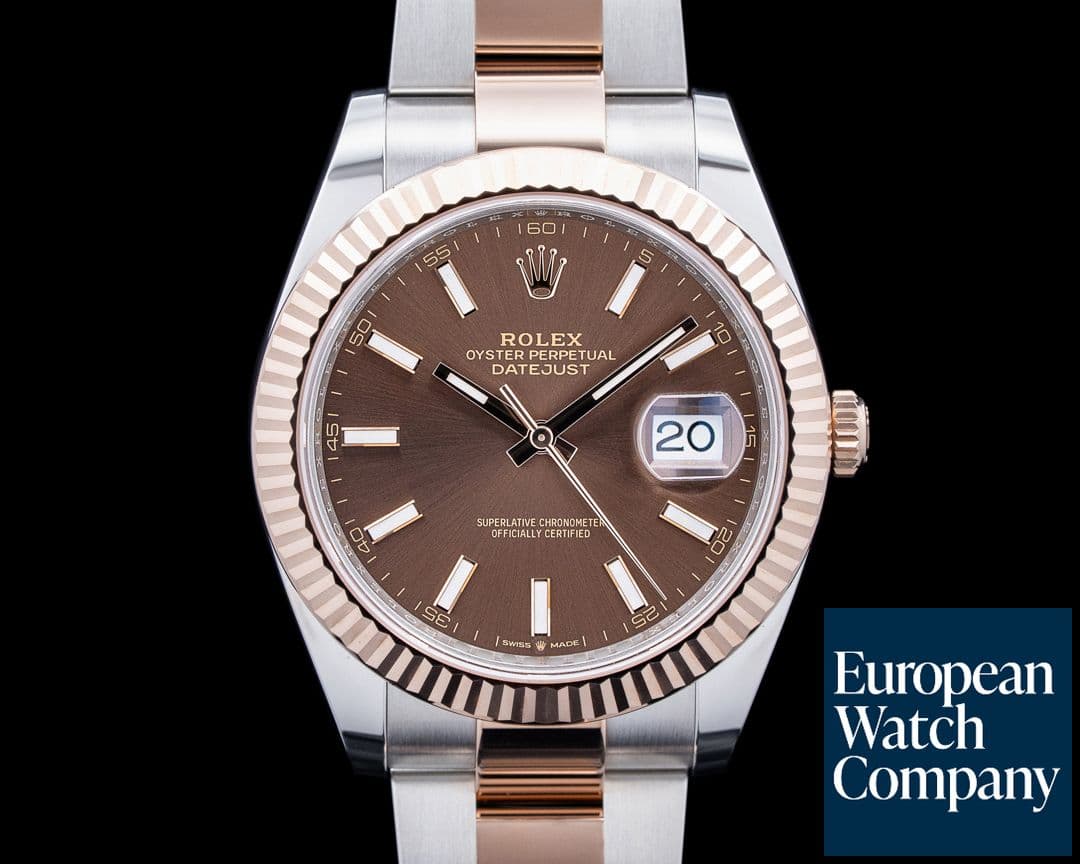 Image of Rolex 126331 Datejust 41 SS / 18K Rose Gold Chocolate Stick Dial