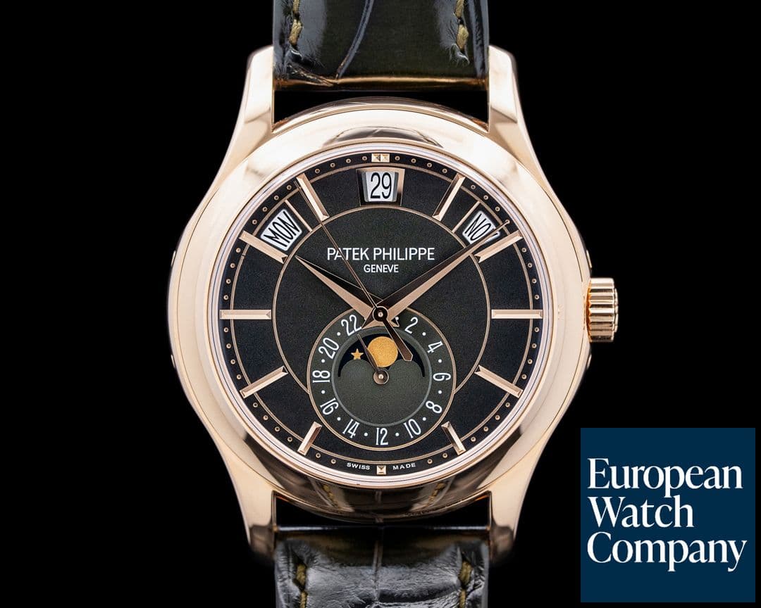 Image of Patek Philippe 5205R Annual Calendar 18K Rose Gold Green Dial