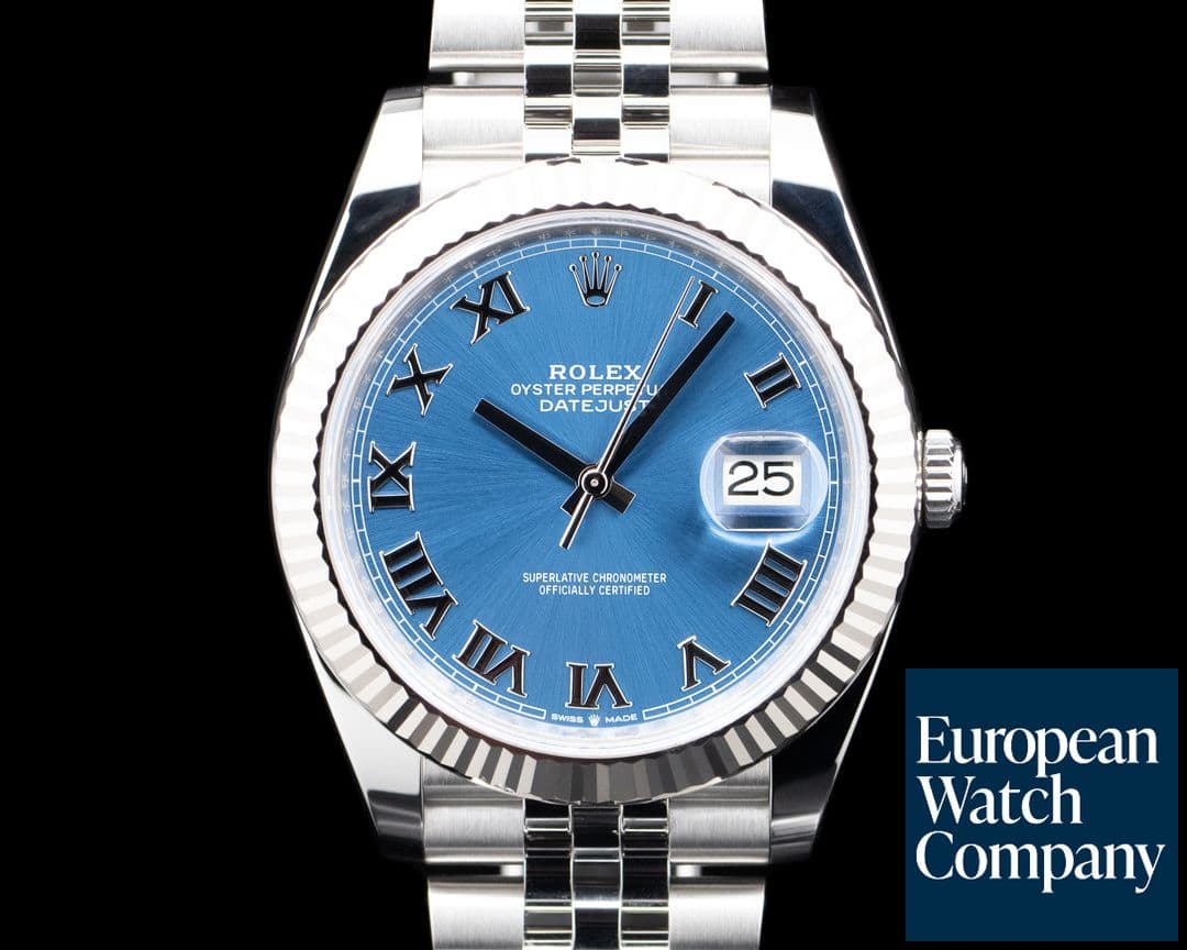 Image of Rolex 126334 Datejust 41 Fluted Bezel Jubilee SS Blue Roman Dial 2025