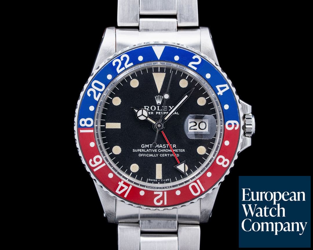 Image of Rolex 1675 GMT Master SS Black Dial Circa. 1972 "Long E"
