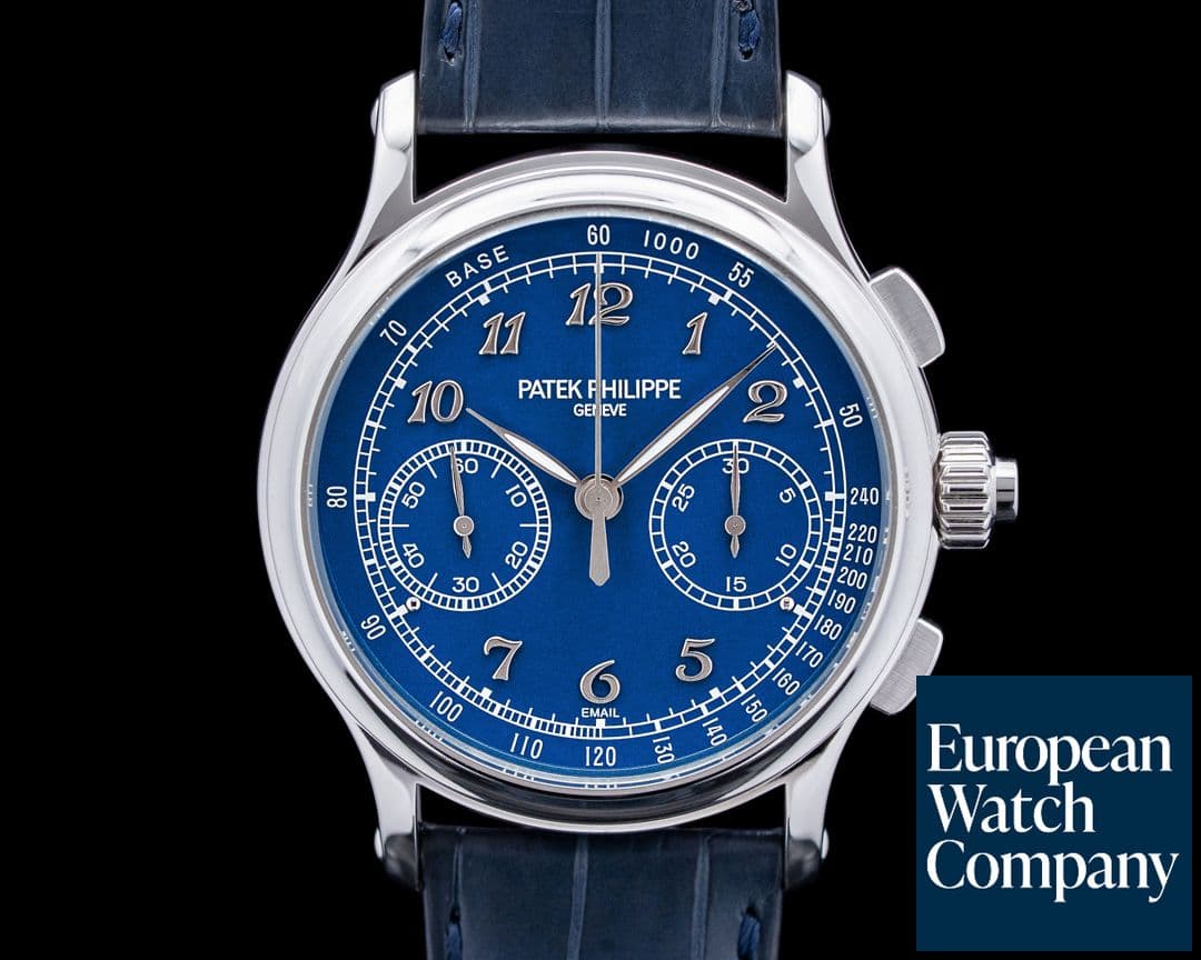Image of Patek Philippe 5370P Split Seconds Chronograph Platinum Blue Enamel Dial