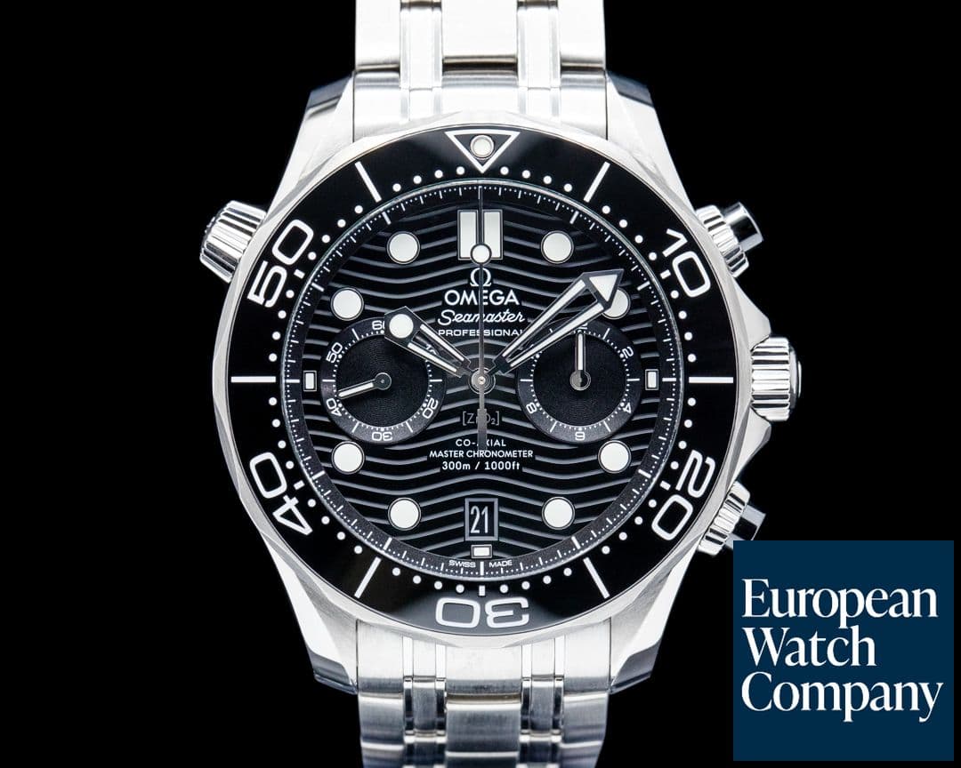Image of Omega Seamaster Diver Chronograph SS Black Dial
