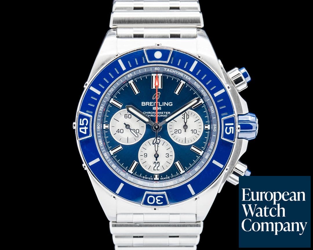 Image of Breitling AB0136 Super Chronomat B01 SS Blue Dial