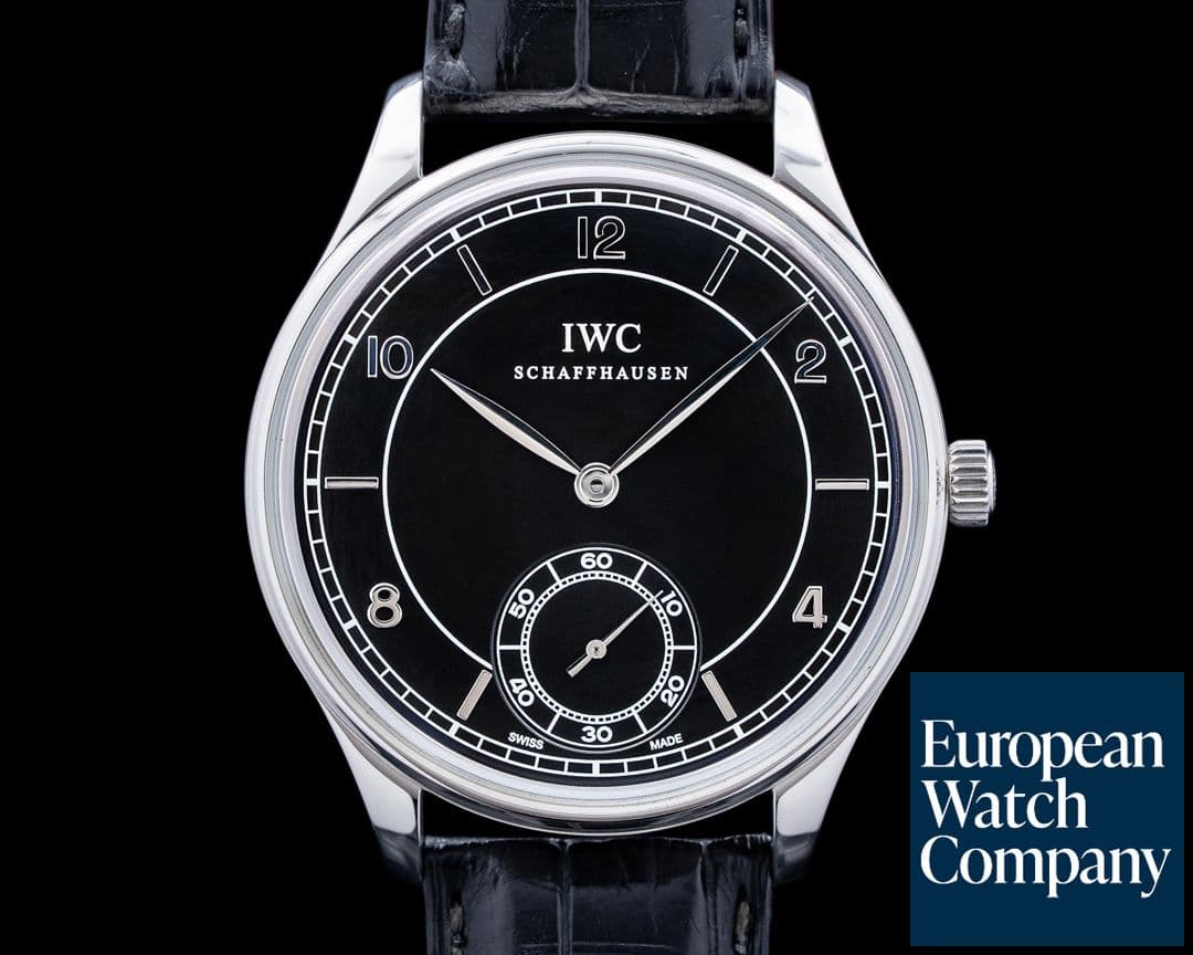 Image of IWC IW544501 Vintage Portuguese Hand-Wound 1939 SS Black Dial
