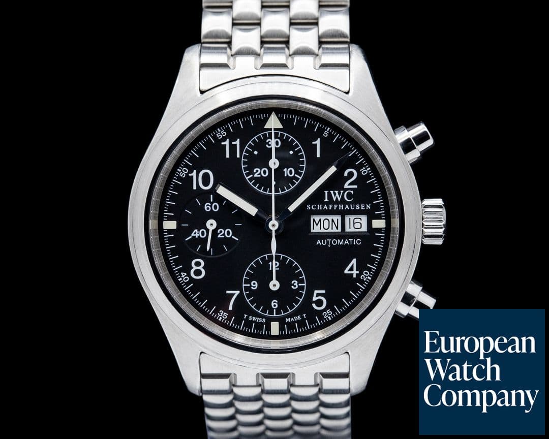 Image of IWC IW3706 Pilot Chronograph 39mm SS Black Dial