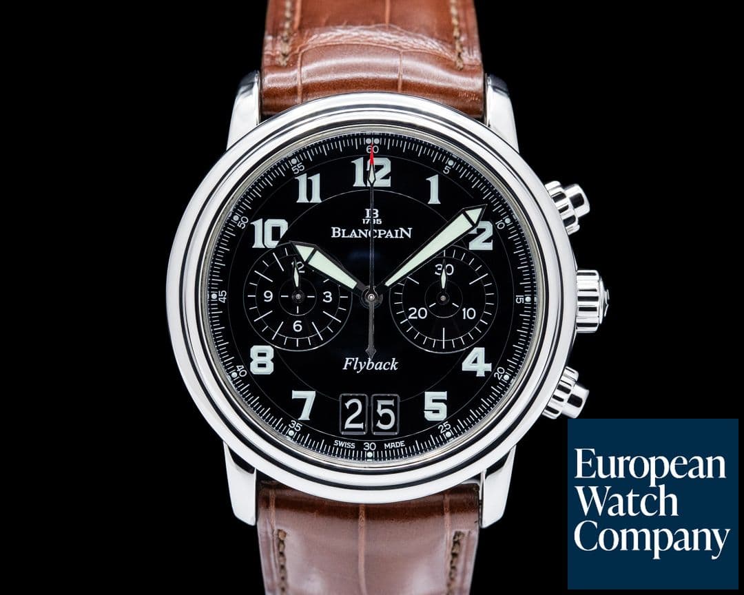 Image of Blancpain 2885F-1130-71 Leman Flyback Chronograph SS Black Dial