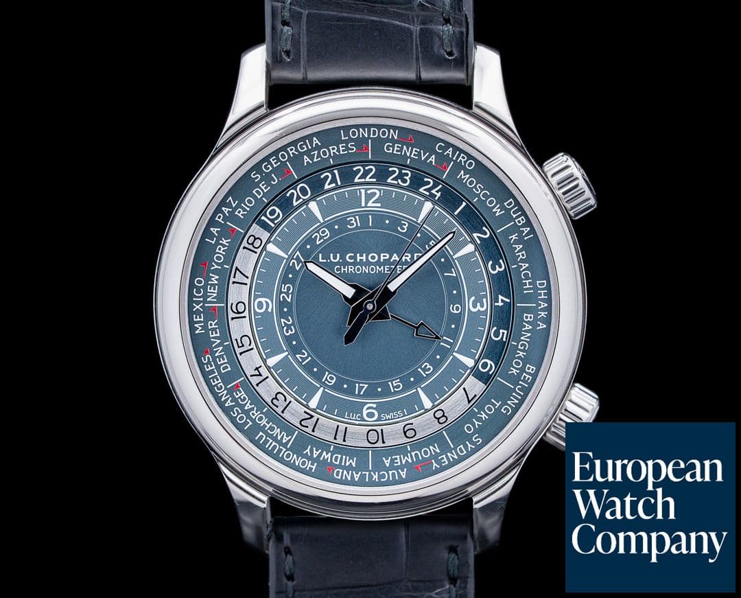 Image of Chopard 161942-9001 L.U.C Time Traveler One Platinum Grey-Blue Dial