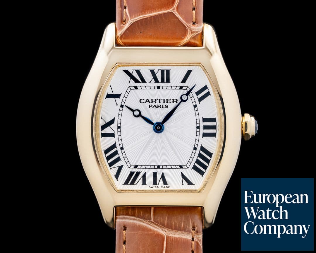 Image of Cartier 2496C Tortue CPCP 18K Yellow Gold Silver Dial