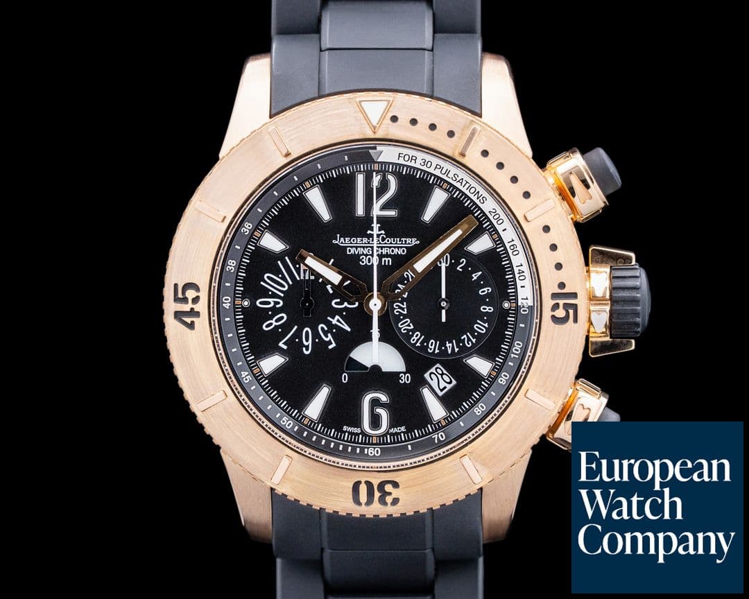 Image of Jaeger-LeCoultre Q1862740 Master Compressor Diving Chronograph 18K Rose Gold Black Dial