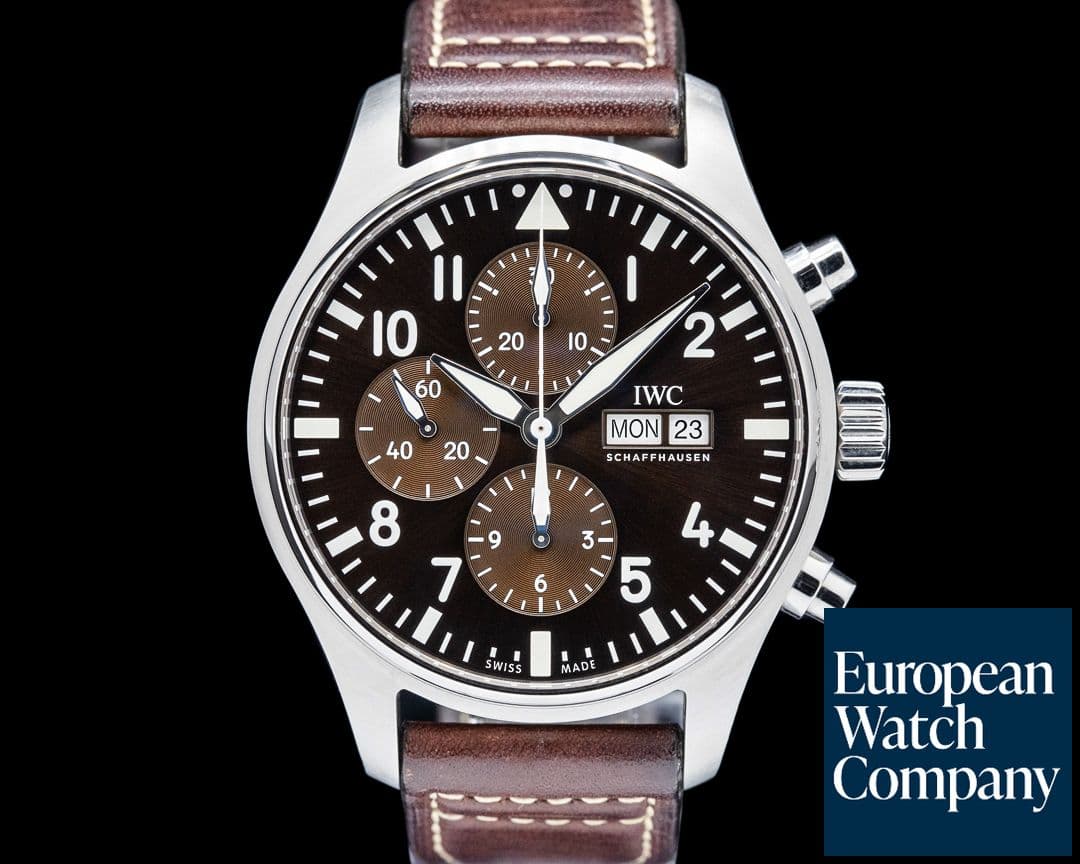 Image of IWC Pilot's Watch Chronograph "Antoine de Saint Exupery" SS Brown Dial