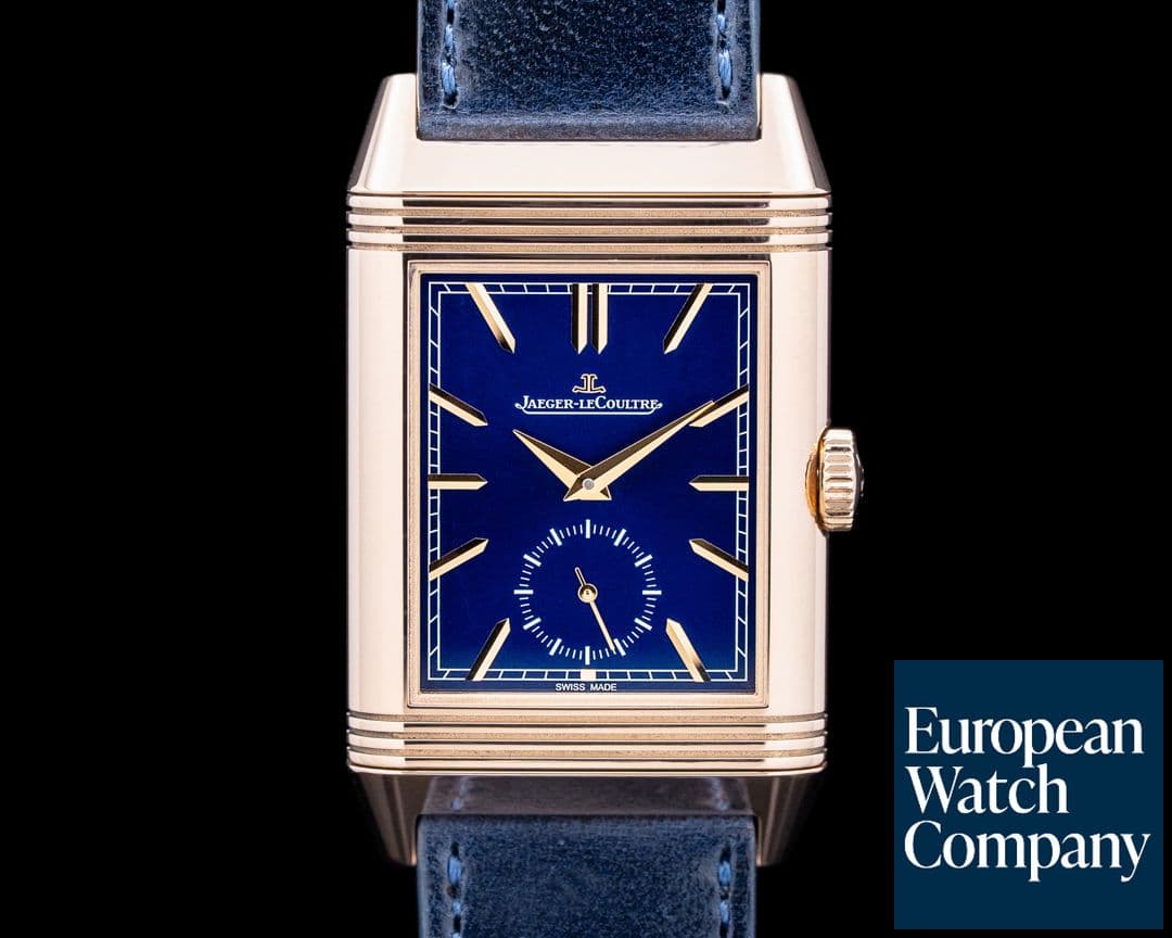 Image of Jaeger LeCoultre Q3982590 Reverso Tribute Duoface Small Seconds 18K Rose Gold Blue Dial
