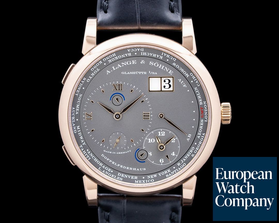 Image of A. Lange and Sohne 116.033 Lange 1 Time Zone 18k Rose Gold Gray Dial