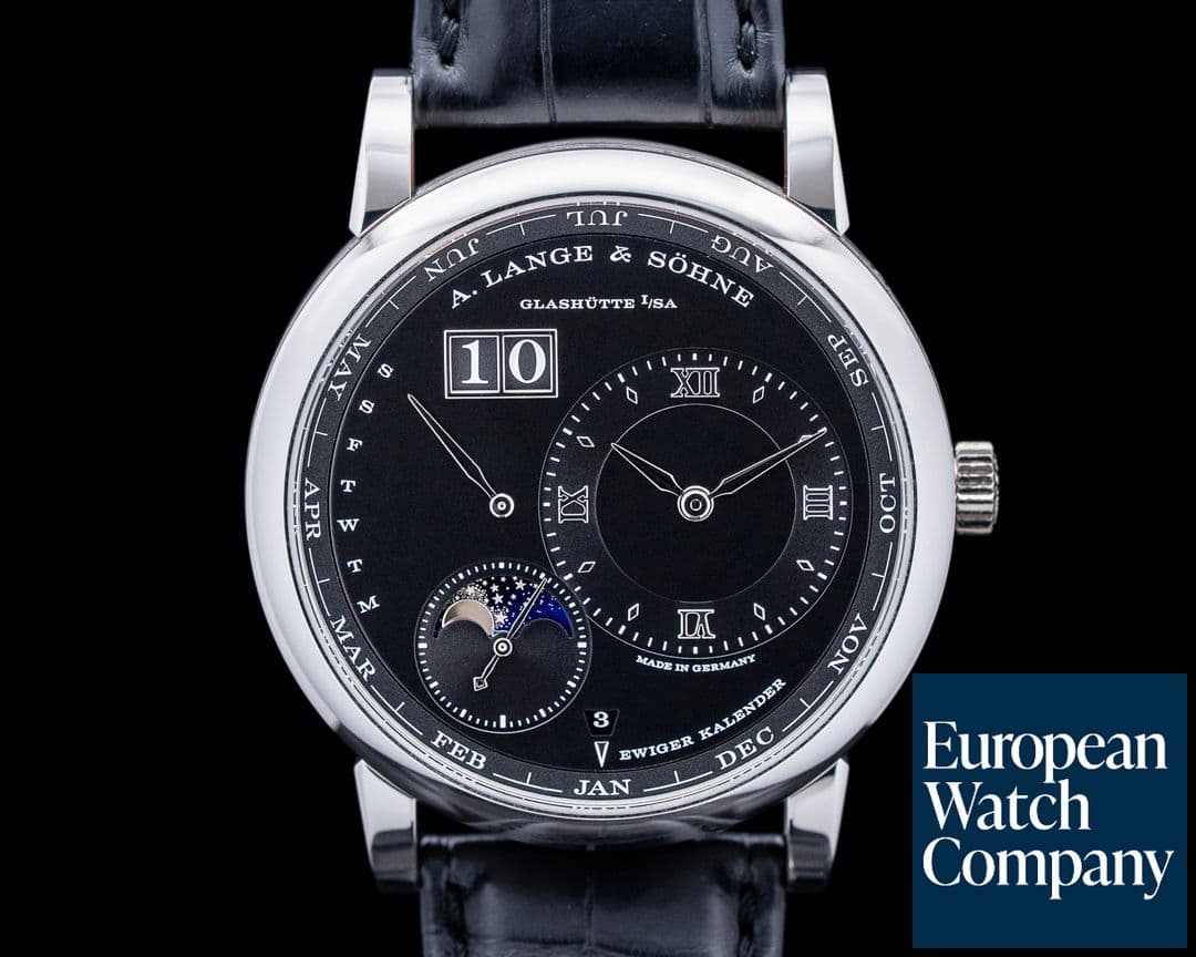 Image of A. Lange and Sohne 345.036 Lange 1 Perpetual Calendar Platinum Black Dial