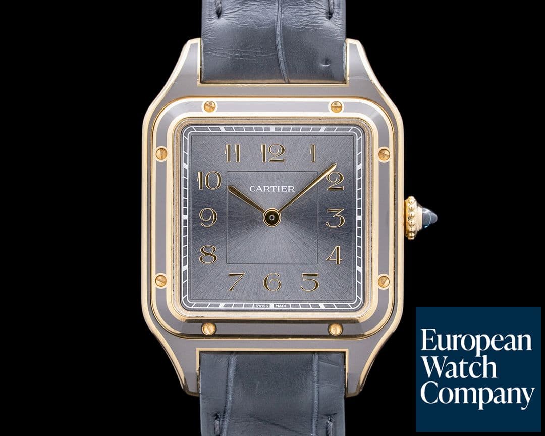 Image of Cartier WGSA0097 Santos-Dumont Large 18K Yellow Gold Gray Dial