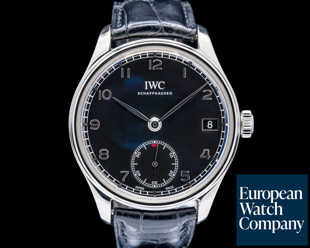 Image of IWC IW510202 Portugieser Hand-Wound Eight Days SS Black Dial