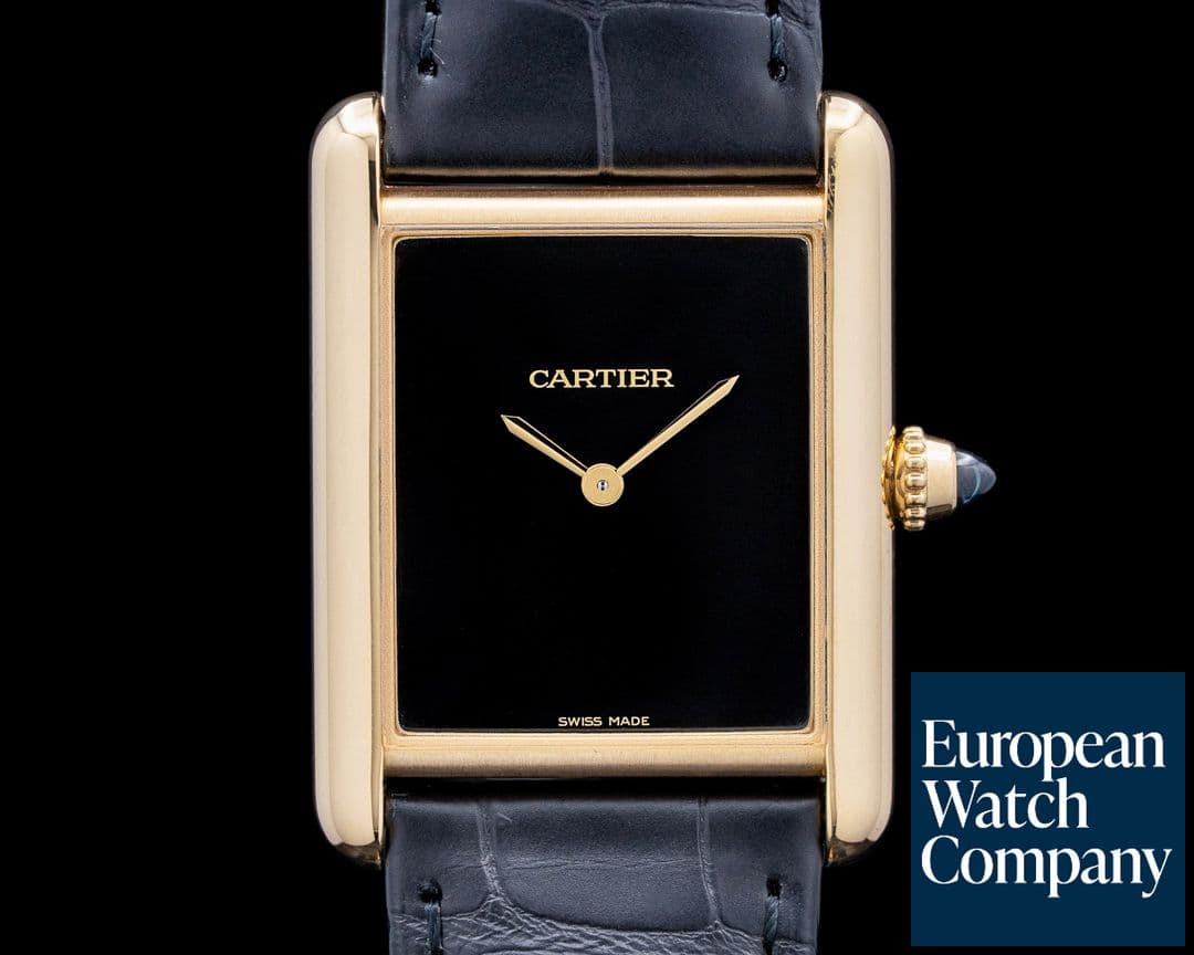 Image of Cartier WGTA0091 Tank Louis Cartier 18K Yellow Gold Black Dial