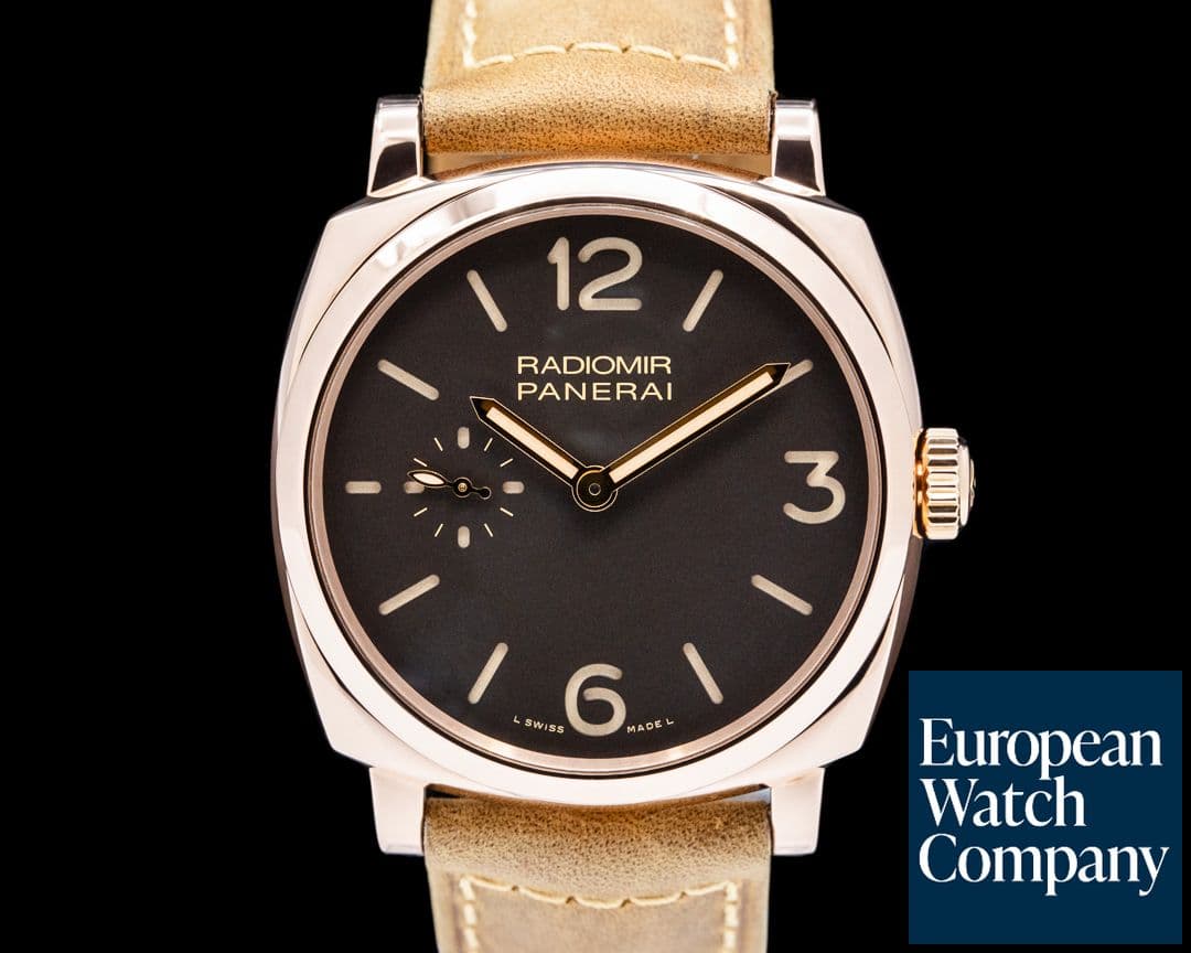 Image of Panerai PAM00513 Radiomir 1940 "Oro Rosso" 18K Rose Gold Black Dial