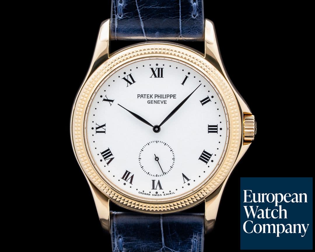 Image of Patek Philippe 5115J Calatrava 18K Yellow Gold White Enamel Dial