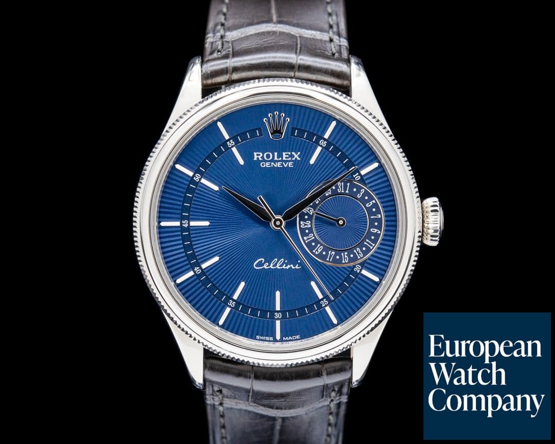 Image of Rolex 50519 Cellini Date 18K White Gold Blue Dial
