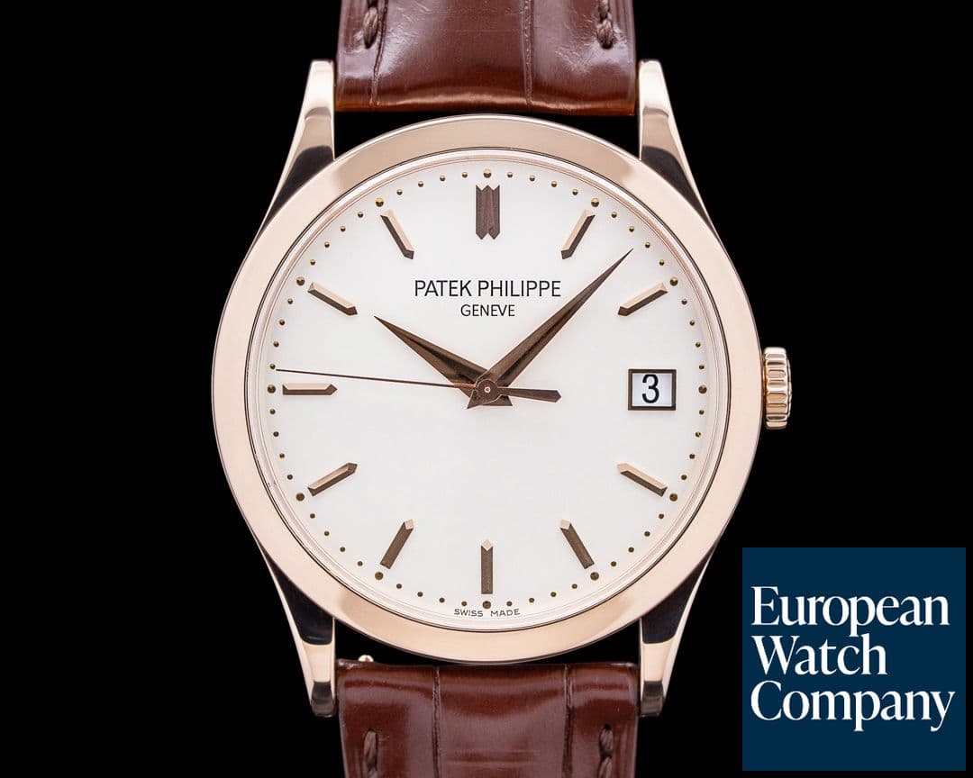 Image of Patek Philippe 5296R Calatrava 18K Rose Gold Silver Dial
