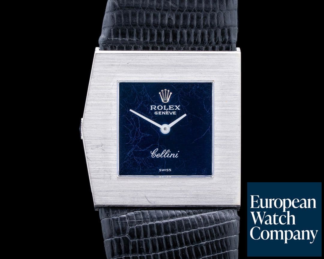 Image of Rolex 4017 Cellini King Midas 18K White Gold Blue Dial Circa. 1973