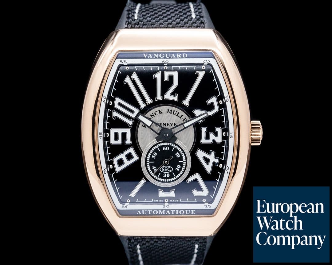 Image of Franck Muller Vanguard Slim 18K Rose Gold Black Dial 2025