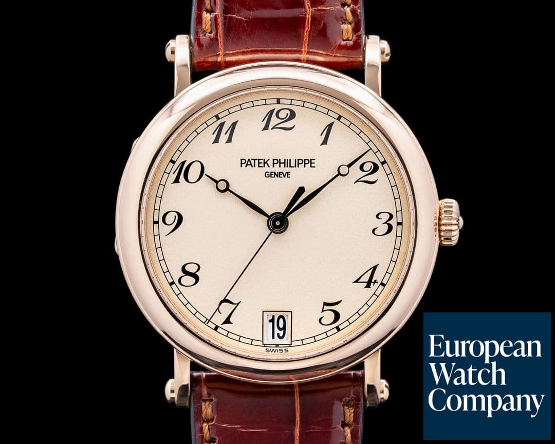 Image of Patek Philippe 5053R Calatrava Officer's Case 18K Rose Gold Champagne Dial