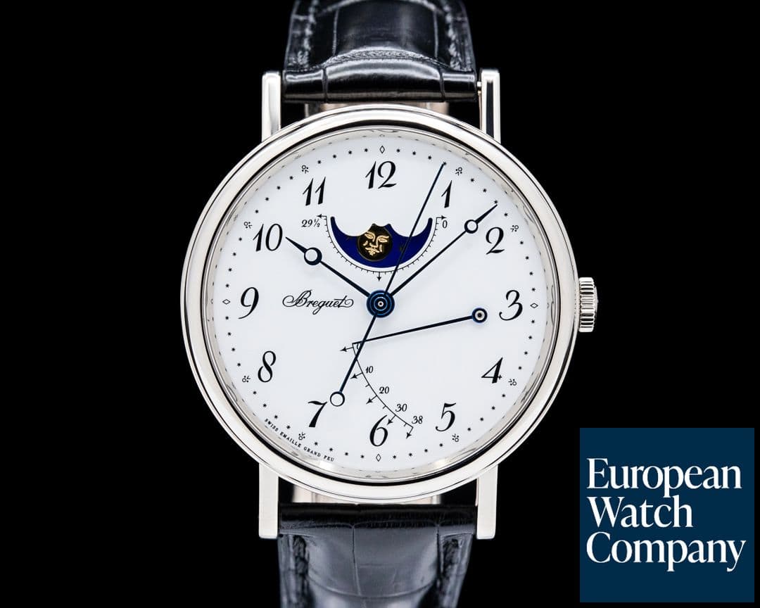 Image of Breguet 7787BB Classique Moonphase 18K White Gold Enamel Dial