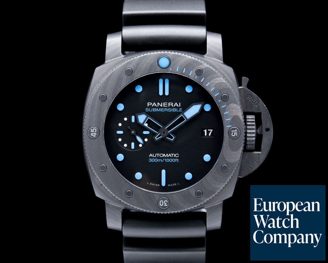 Image of Panerai PAM00960 Submersible Carbotech 42mm Black Dial