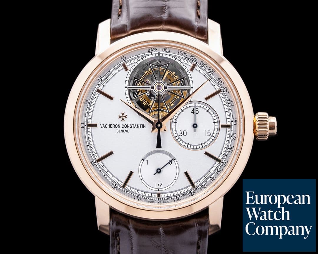 Image of Vacheron Constantin 5100T Traditionnelle Tourbillon Chronograph 18K Pink Gold Silver Dial
