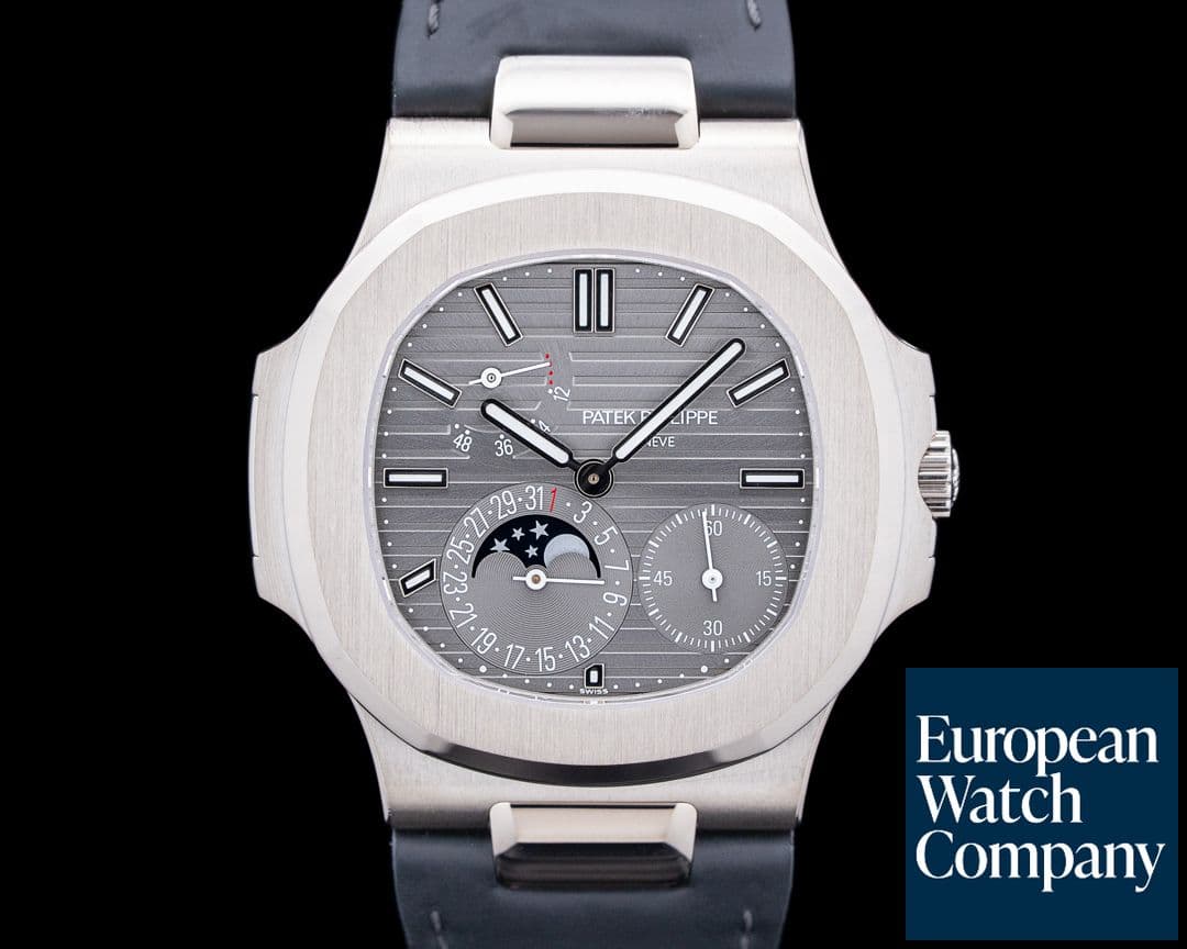 Image of Patek Philippe 5712G Nautilus Power Reserve Moonphase 18K White Gold Gray Dial