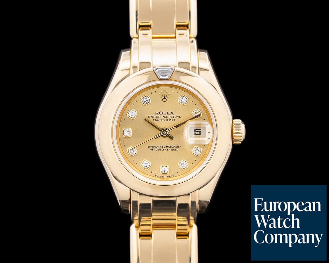 Image of Rolex 80328 Lady Datejust Pearlmaster 18K Yellow Gold Champagne Diamond Dial