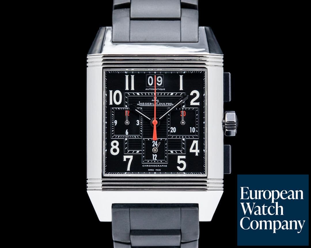 Image of Jaeger LeCoultre Q701867P Reverso Squadra Chronograph GMT SS Black Dial