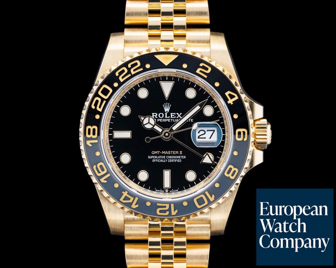 Image of Rolex 126718GRNR GMT-Master II 18K Yellow Gold Black Dial