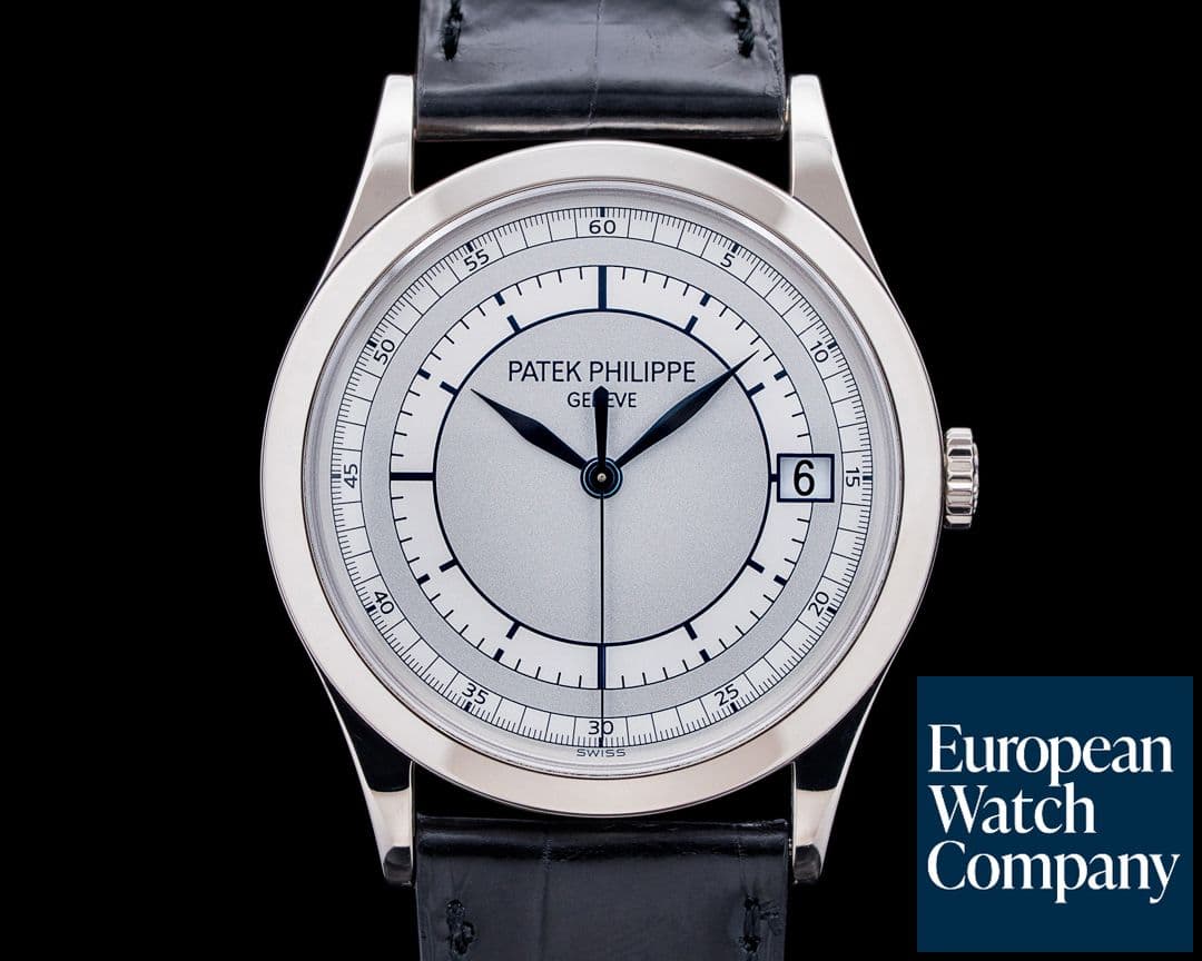 Image of Patek Philippe 5296G Calatrava 18K White Gold Silver Sector Dial