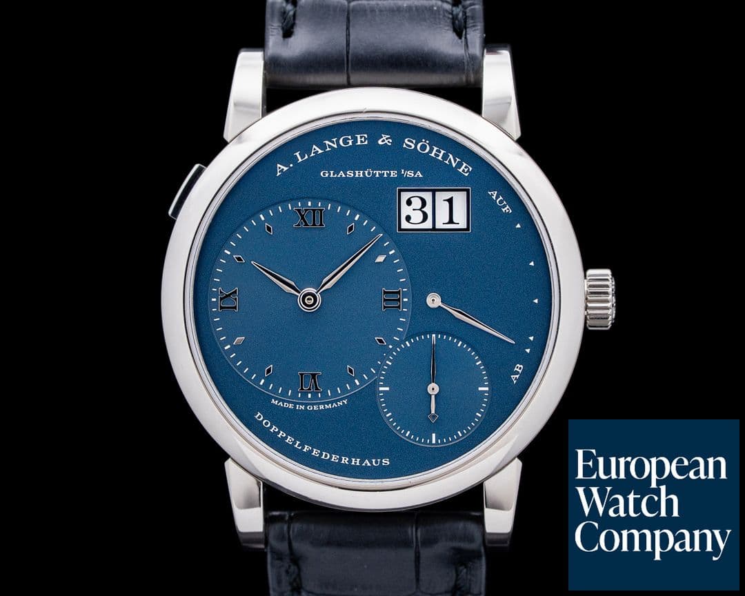 Image of A. Lange & Söhne 191.028 Lange 1 18K White Gold Blue Dial DISCONTINUED RARE