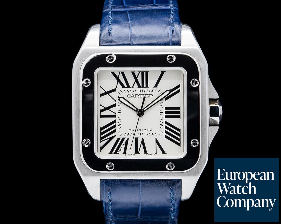Image of Cartier W20073X8 Santos 100 XL SS Silver Dial
