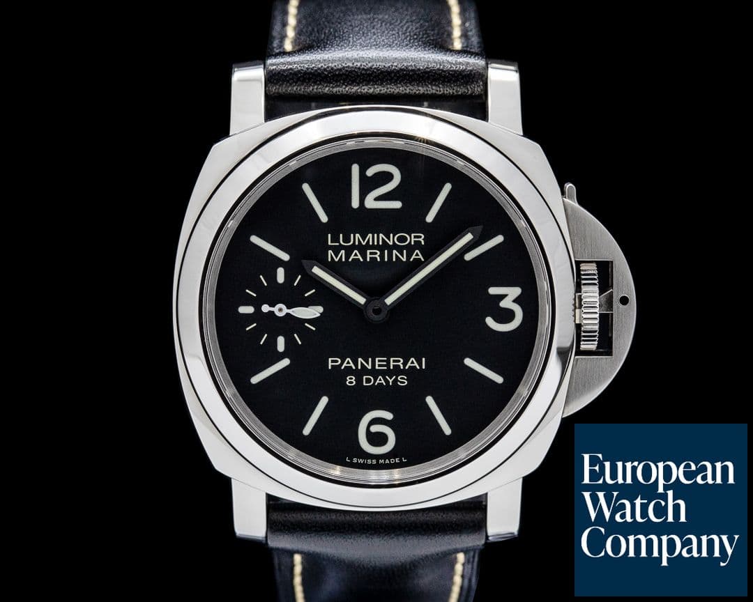 Image of Panerai PAM00510 Luminor Marina 8 Days SS Black Dial