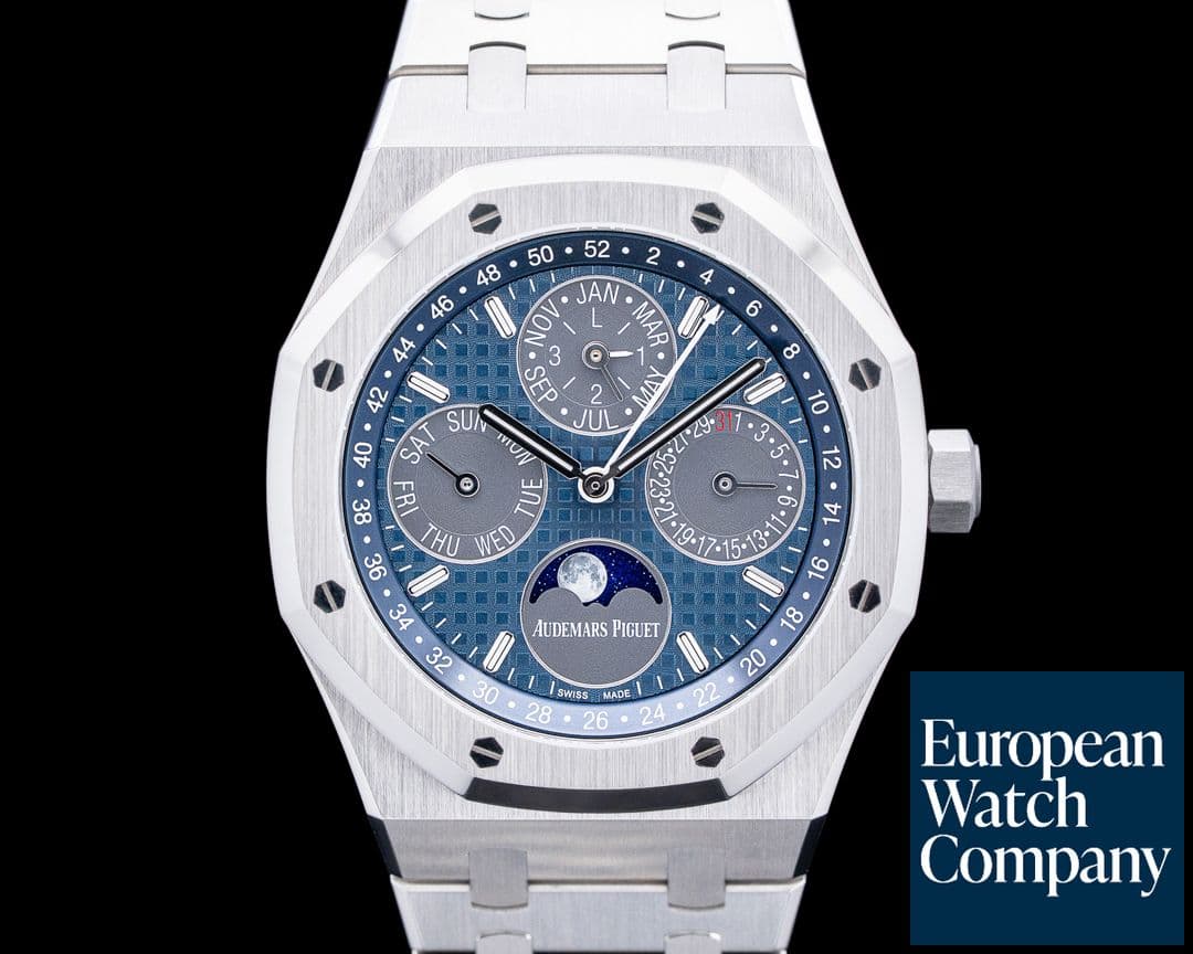 Image of Audemars Piguet 26574TI Royal Oak Perpetual Calendar Titanium Blue Dial