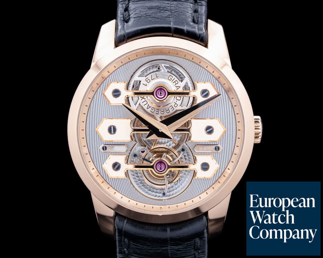 Image of Girard-Perregaux Tourbillon with Three Golden Bridges 18K Rose Gold Silver Dial