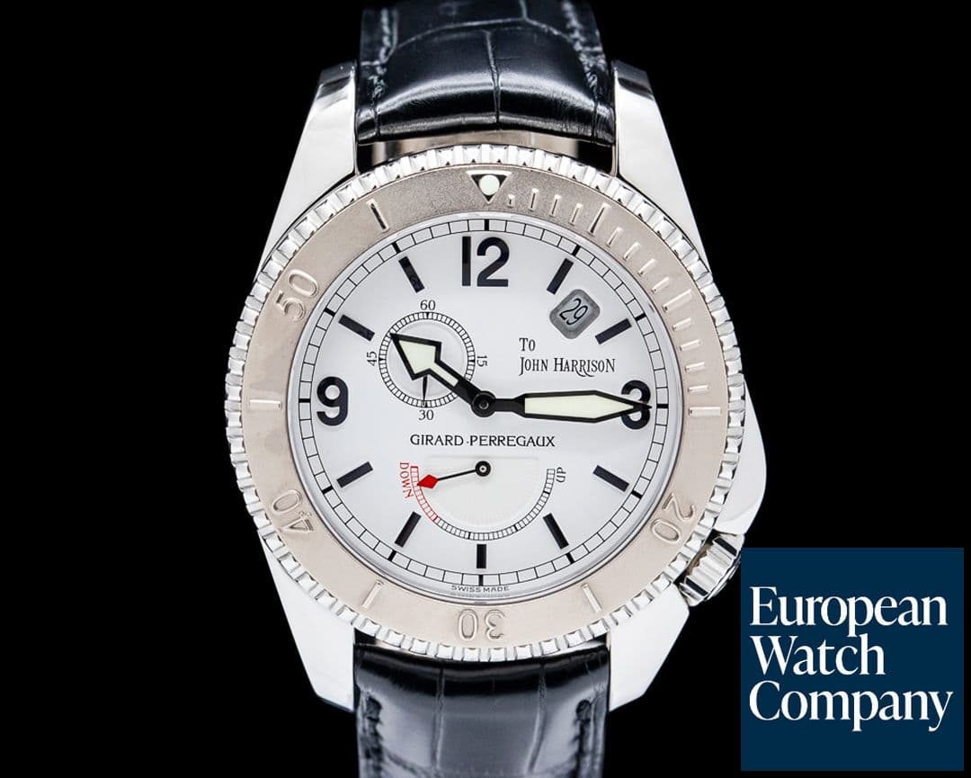 Image of Girard-Perregaux Sea Hawk II John Harrison SS / 18K White Gold Bezel White Dial