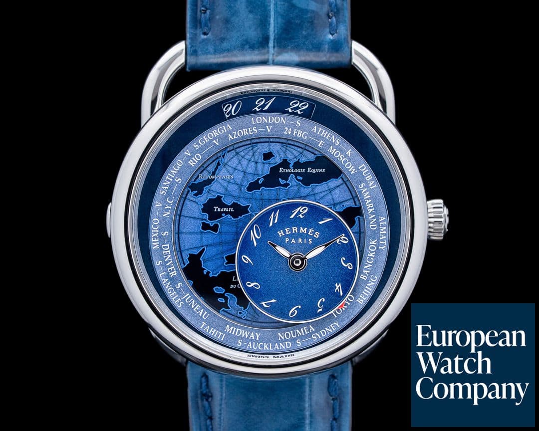 Image of Hermès AR10.510.630 Arceau Le Temps Voyageur SS Blue Dial 2025