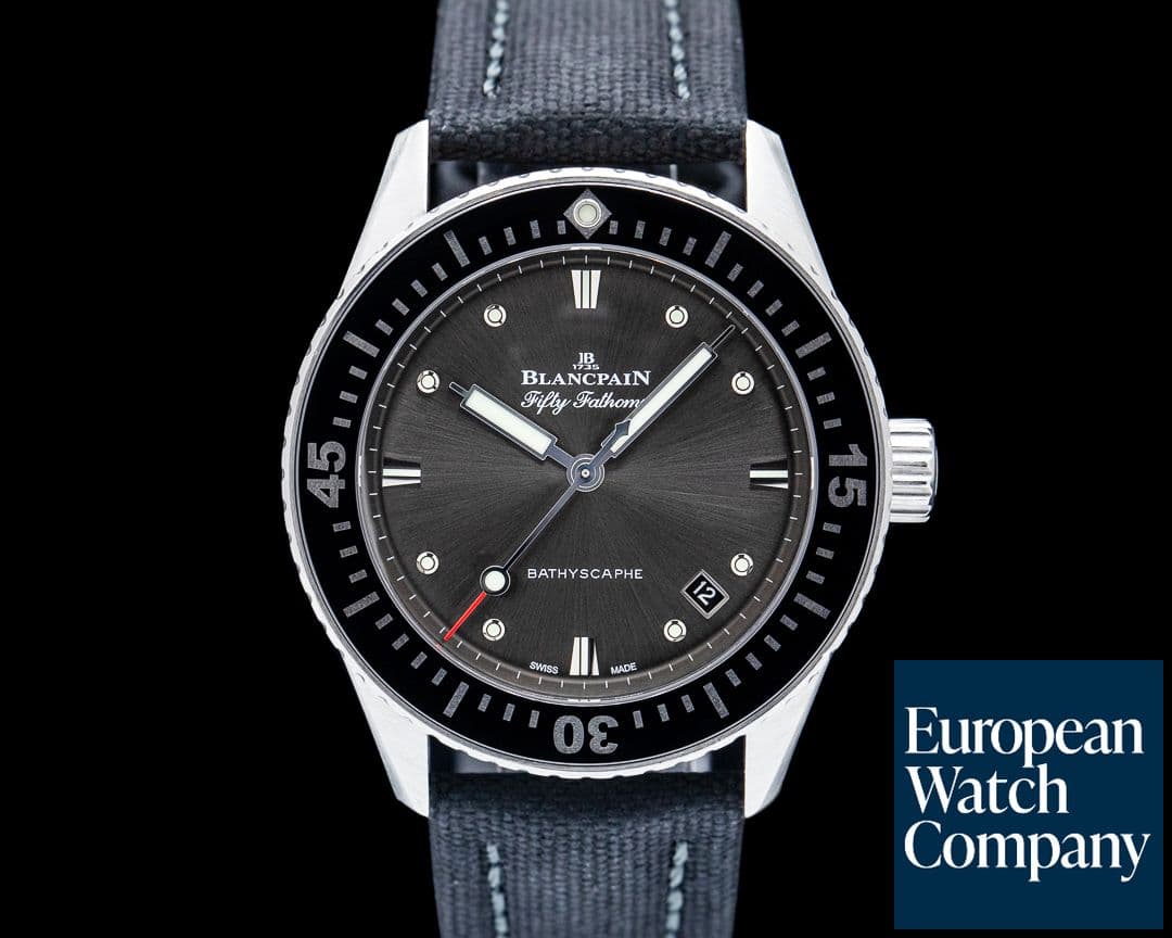 Image of Blancpain 5100B Fifty Fathoms Bathyscaphe SS Grey Meteor Dial