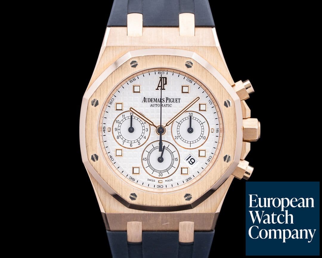 Image of Audemars Piguet 26022OR Royal Oak Chronograph 18K Rose Gold White Dial