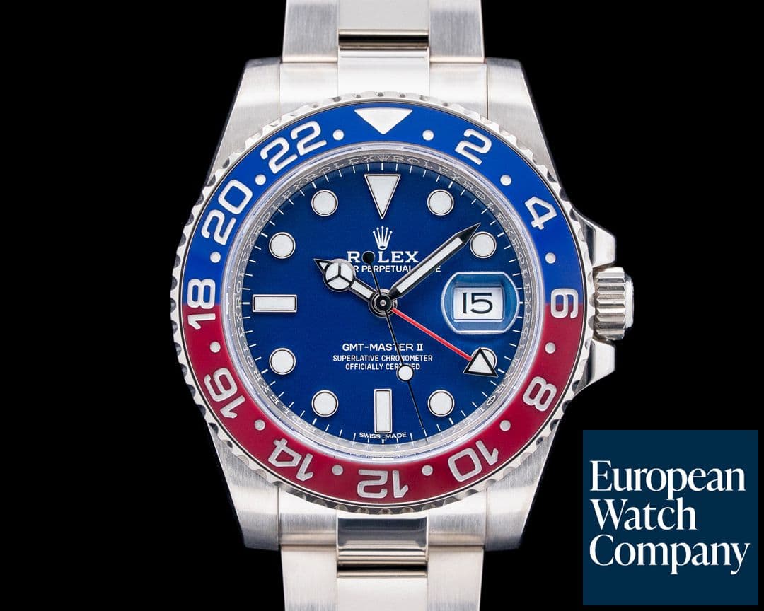 Image of Rolex 116719BLRO GMT-Master II "Pepsi" 18K White Gold Blue Dial
